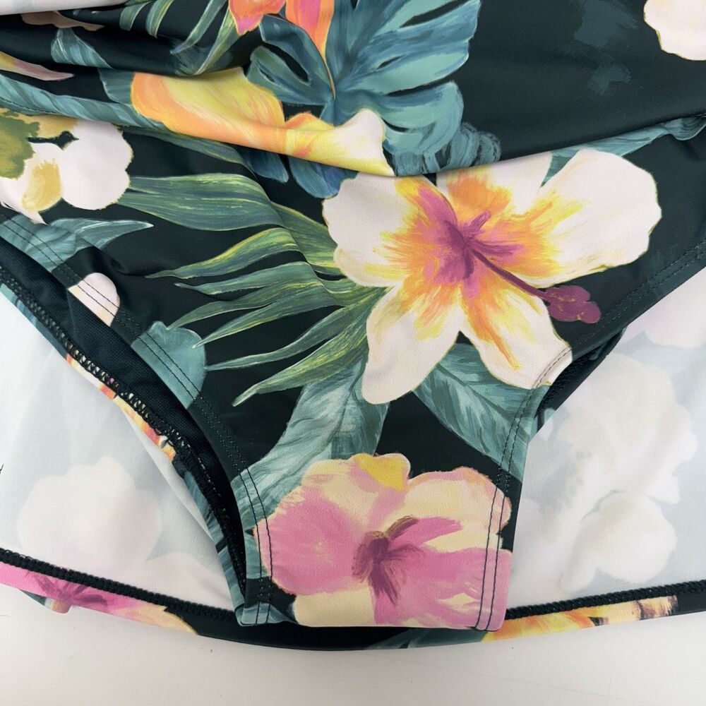 Caribbean‎ Joe Co. Floral Tropical Hawaiian One-Piece Swimsuit Swim-dress NWT - Picture 6 of 11
